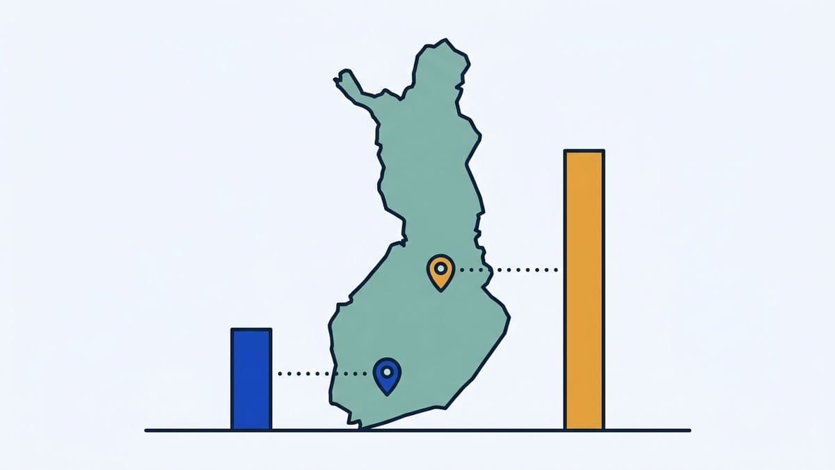 A map and two bars of different heights — illustrating municipal tax differences between municipalities.